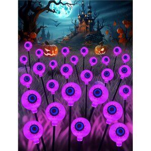 Solar Halloween Light Outdoor Decorations - Solar Eyeball Lights for Yard, 4pack